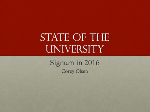 Signum State of the University 2016